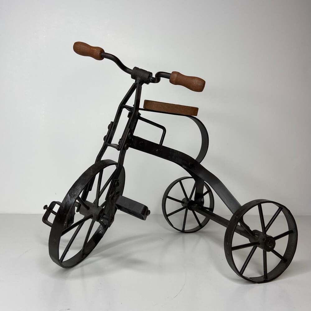 Vintage Metal and Wood Tricycle Decor